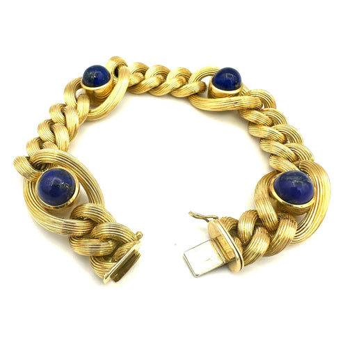Bracelet Bracelet vintage or jaune 18K et lapis 58 Facettes