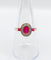 Bague 55 Bague pompadour vintage or jaune, rubis, diamants et de rubis carrés 58 Facettes A05077