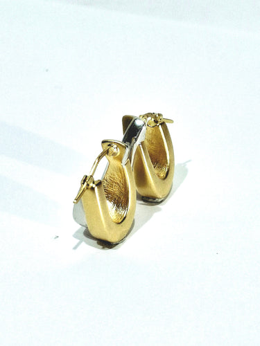 Boucles d'oreilles Boucles d'oreilles en or jaune et blanc 18 carats 58 Facettes