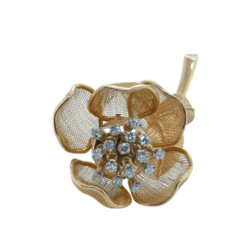 Piaget - Broszka « La trembleuse » - Żółte złoto i diamenty 