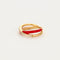 Bague 54 Bague or jaune céramique rouge 58 Facettes 3131758