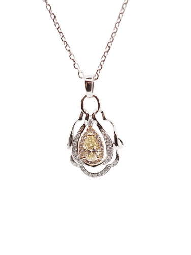 Collier Collier or bicolore et diamant jaune 0,5 ct 58 Facettes 226