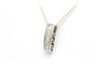 Contemporary pendant in 18-carat white gold set with baguette-cut and princess-cut diamonds (+-0.56ct) 