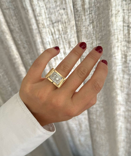 Bague 51.5 Bague de char rétro 58 Facettes