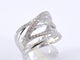 Bague 54 Bague design en or blanc avec diamants taille brillant 58 Facettes 2180
