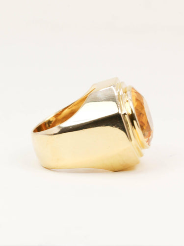 Bague 53 FRED Bague chevaliere or jaune citrine 7 carats 58 Facettes 1216.2