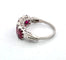 Bague 56 Bague en platine avec rubis et diamants 58 Facettes