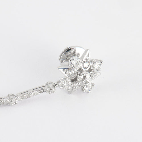 Boucles d'oreilles Pendants d'oreilles, or blanc et diamants 58 Facettes