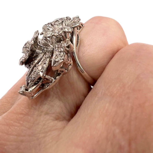 Bague 52 BAGUE DE STYLE RÉTRO EN OR 18 KT DE LA PÉRIODE 1940-1945 AVEC DIAMANTS 58 Facettes Q314B(816)