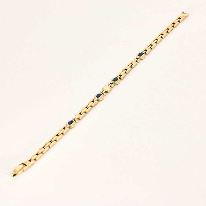 Yellow gold sapphire bracelet