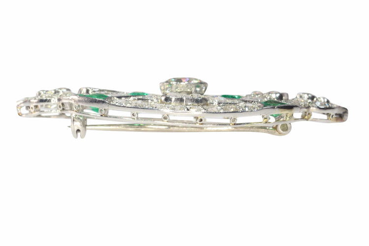 Broche Deco Dazzle : une broche vintage en platine et diamants 58 Facettes 22304-0133