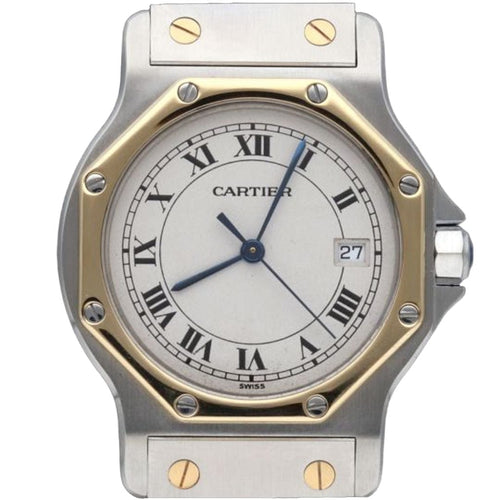 Montre Cartier Montre Santos Ronde Octagon Or Jaune 18K Et Acier 58 Facettes MT42435