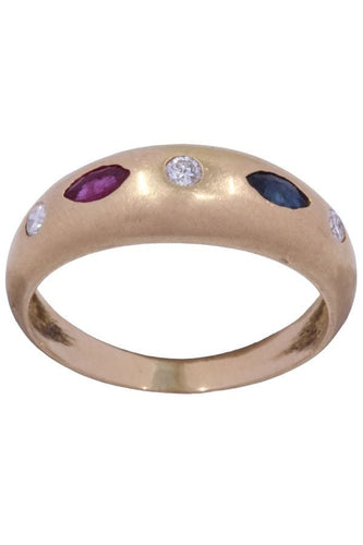Bague Bague Jonc - Rubis, saphir et diamants 58 Facettes 082811
