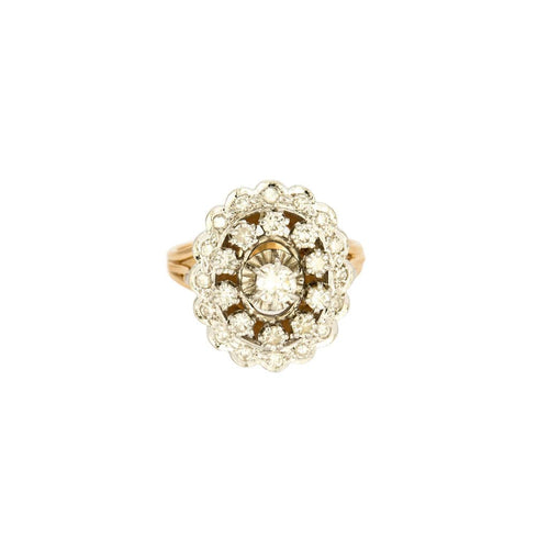Bague 56 Bague Marguerite or jaune et diamants 58 Facettes PER1406