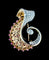 Broche Broche sertie de diamants et rubis en cabochon en or jaune et blanc 58 Facettes