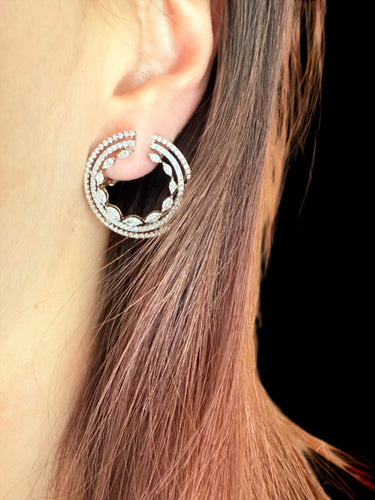 Boucles d'oreilles Boucles d'oreilles or rose et or blanc, diamants naturels 58 Facettes