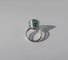 Bague 53 Bague solitaire cocktail aigue-marine 9 carats en or blanc 18k 58 Facettes