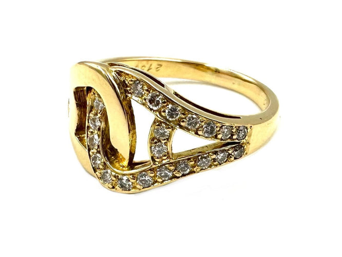 Bague 52 CARTIER. Bague vintage or jaune et diamants 58 Facettes