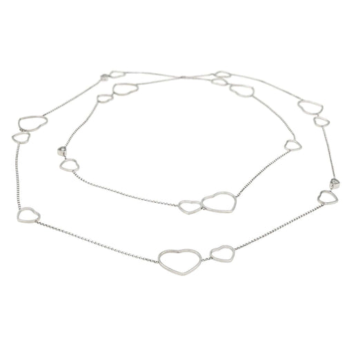 Collier Chopard Collier Sautoir Happy Heart Or blanc Diamant 58 Facettes 4144056RV