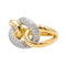 Bague 57 Bague Or jaune, Or blanc Diamant 58 Facettes 3516098CN