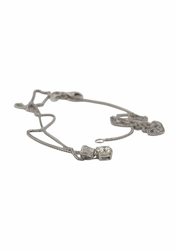 Collier Collier or blanc solitaire diamant 0,52 carat 58 Facettes