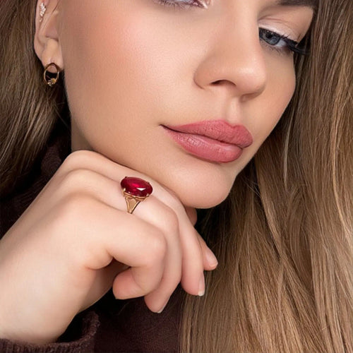 Bague 54 Solitaire Or Jaune 18k & Saphir 58 Facettes 44-GS34045-1