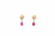 Boucles d'oreilles Boucles d'oreilles or jaune rubis et diamants 58 Facettes