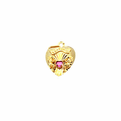 Collier Pendentif " il bat pour toi " - Rubis 58 Facettes