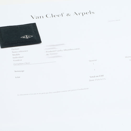 Collier Van Cleef & Arpels - Collier Lucky Alhambra Heart or jaune - nacre blanche 58 Facettes vca-n-yg-hrt-mop