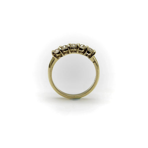 Bague Bague cinq pierres signature en or 14 carats, taille ancienne européenne 58 Facettes A10030