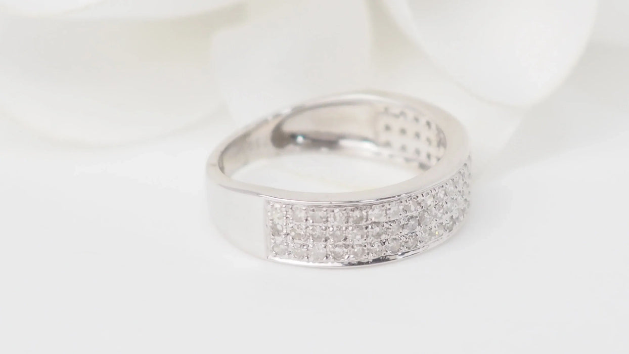 Bague 50 Bague or blanc diamants 58 Facettes 21045