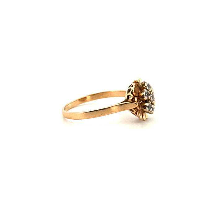 Pavée-Ring aus Gelbgold und Diamanten