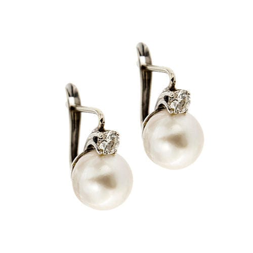 Boucles d'oreilles Boucles d'oreilles en perles et diamants 58 Facettes 38952