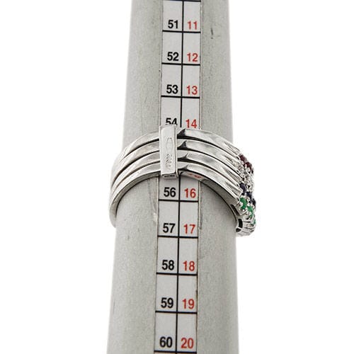 Bague 55 Bague rivière émeraudes, saphirs, rubis et diamants 58 Facettes 33645