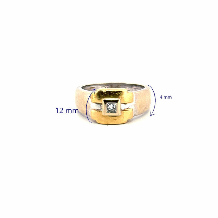 Bague 53 Bague Or Blanc & Jaune 18k Diamant 58 Facettes 103-GS36587