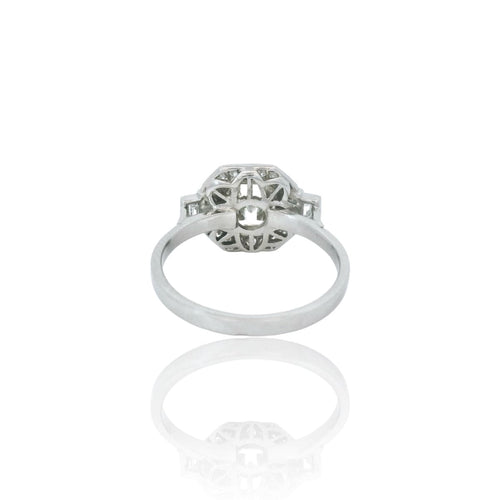 Art Deco 灵感铂金钻石戒指 