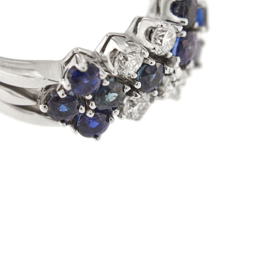 Bague 56 Bague 3 rangs diamants et saphirs 58 Facettes 30225