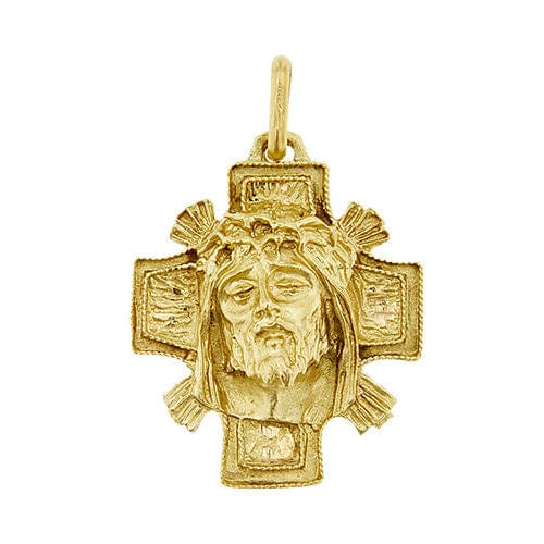 Pendentif Pendentif en or jaune avec croix et Christ 58 Facettes 38503