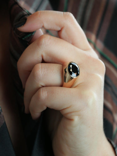 Bague 59.5 Bague cocktail or jaune saphir ovale 58 Facettes 1087.14