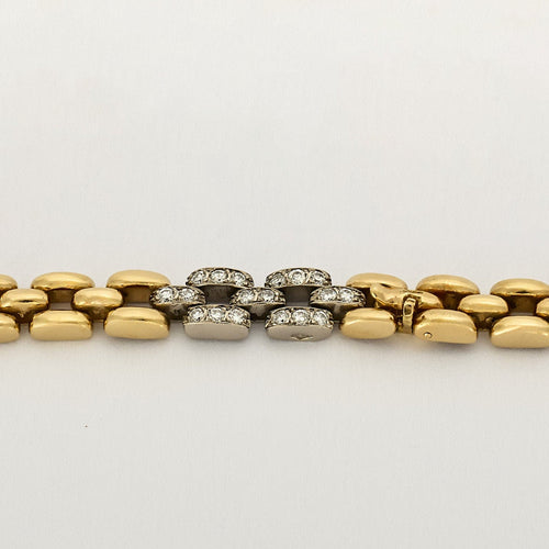 Bracelet Cartier. Collection Maillon Panthère. Rare Collier à transformation pouvant former Bracelet en or de deux couleurs et diamants. 58 Facettes 58FC18