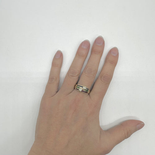 Bague 62 Bague or jaune, saphirs, rubis, émeraudes et diamants 58 Facettes Z15B51784