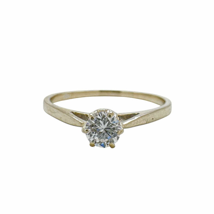 Bague 53 Bague Solitaire Diamant 0.2ct or blanc 58 Facettes