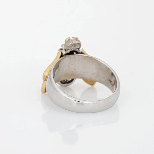 Bague 55 Bague Diamant Bumble Bee Or Bicolore 58 Facettes G10626