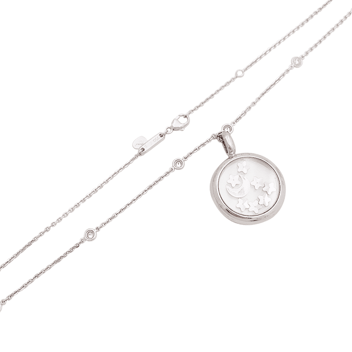 Collier Chopard "Happy Diamonds" or blanc, diamants. 58 Facettes 34192