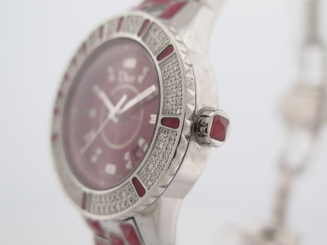 Montre montre CHRISTIAN DIOR christal cd11311h diamants 33mm acier quartz 58 Facettes 265950