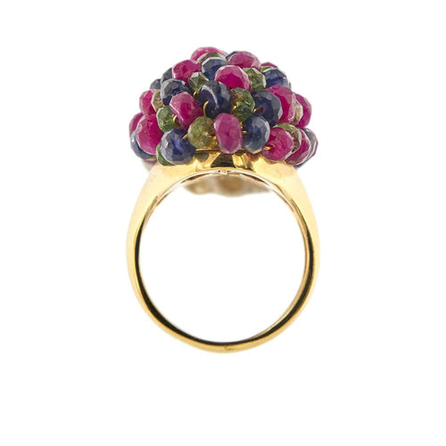 Bague 57 Bague avec rubis, saphirs et émeraudes 58 Facettes 34063