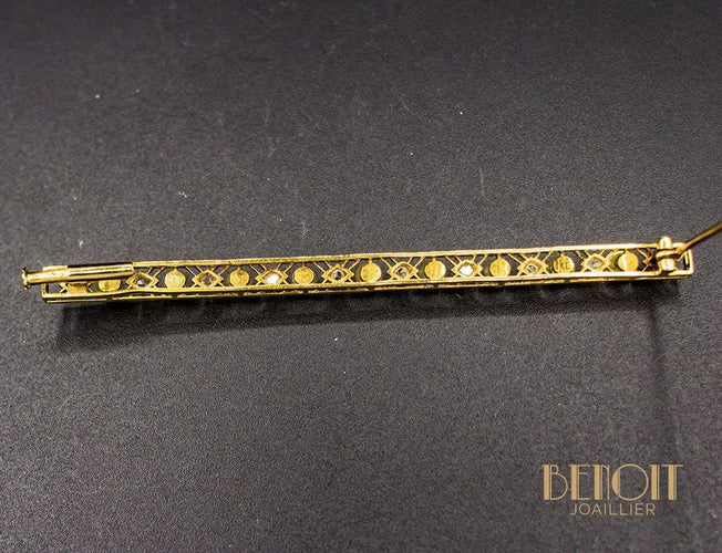 Broche Broche Barrette Art Déco Platine Perles Fines 58 Facettes A9166