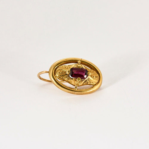 Boucles d'oreilles Demi-parrure, broche et boucles d'oreilles, or jaune et grenats almandin 58 Facettes BLO0179