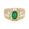 Bague 53 Bague Or jaune Emeraude, Diamant 58 Facettes 4445910CN