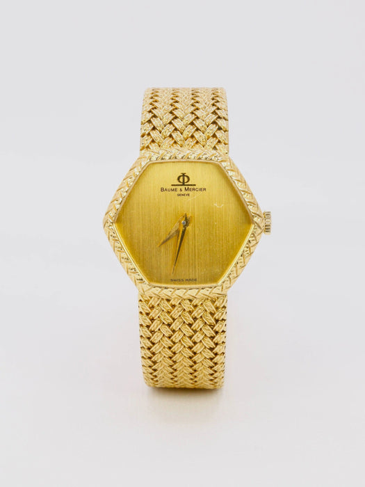 BAUME & MERCIER - Reloj antiguo de oro amarillo eslabón trenzado